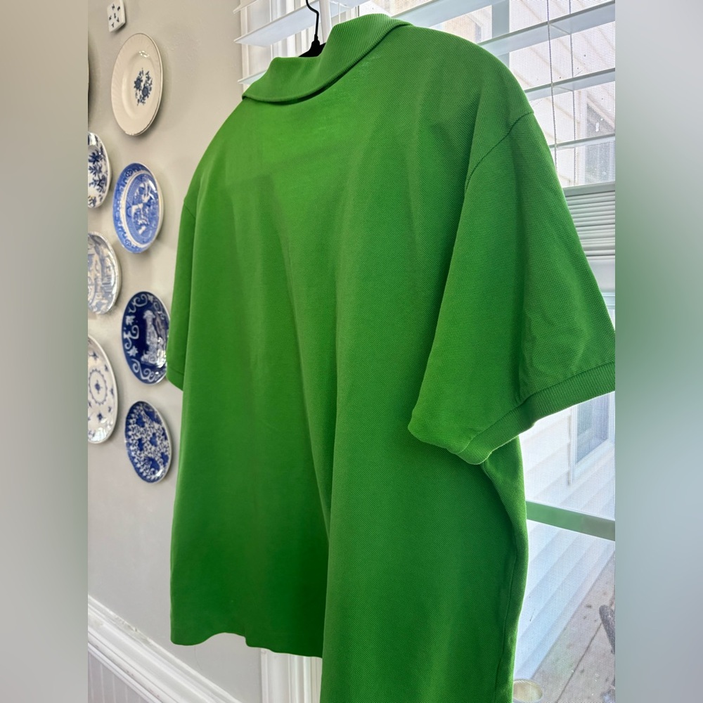 Lacoste Mens Polo Short Sleeve Shirt Green Size 6 Good Used 100% Cotton - Picture 8 of 9